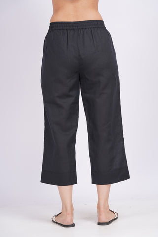 Straight Culotte Pants- Black