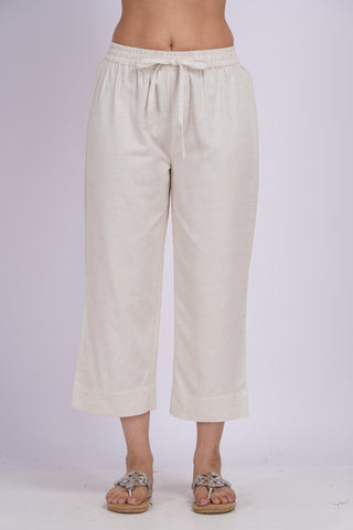 Straight Culotte Pants- Ivory