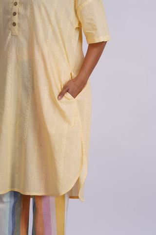 Nico Drop Shoulder Cotton Set- Lemon Rainbow