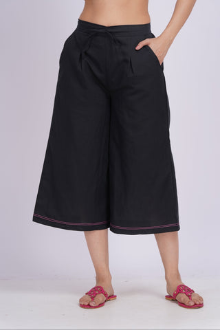 Dhara Culotte Set- Black