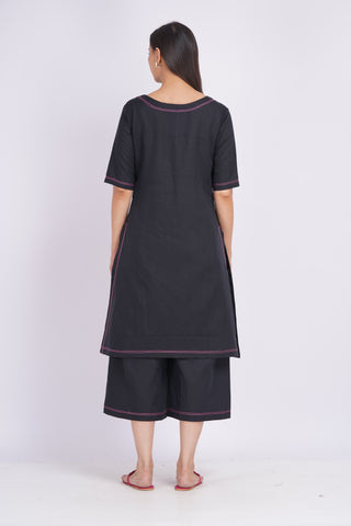 Dhara Culotte Set- Black