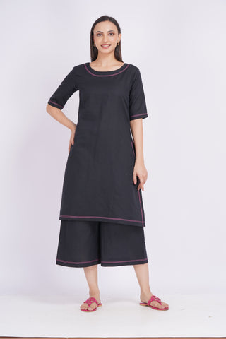 Dhara Culotte Set- Black