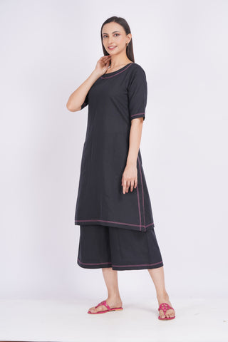 Dhara Culotte Set- Black
