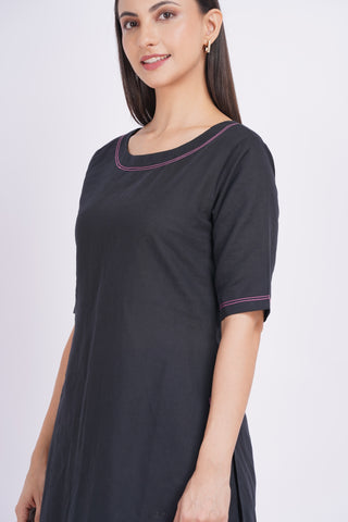 Dhara Culotte Set- Black