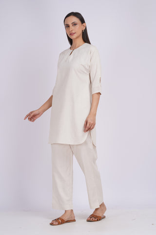 Ivory Linen Blend Solid Set