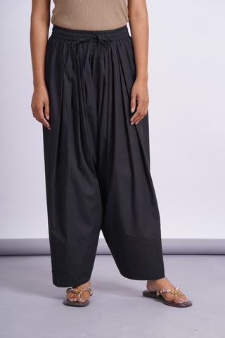 Poplin Farshi Salwar- Black