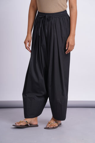 Poplin Farshi Salwar- Black