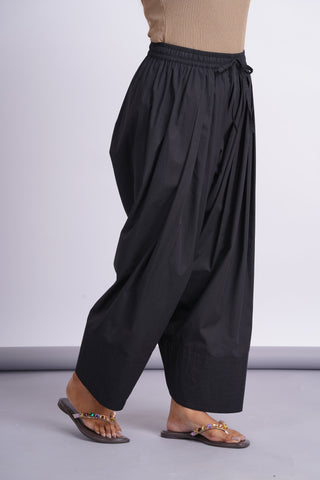 Poplin Farshi Salwar- Black