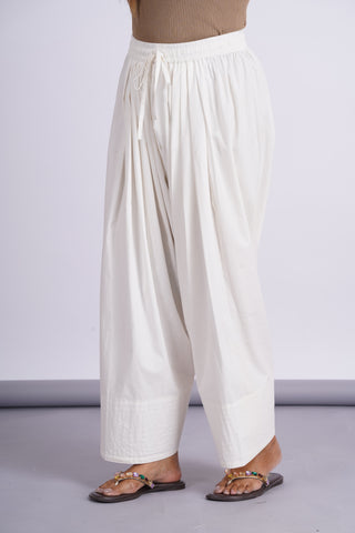 Poplin Farshi Salwar- White