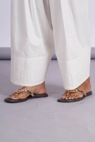 Poplin Farshi Salwar- White