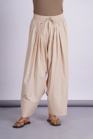 Poplin Farshi Salwar- Beige