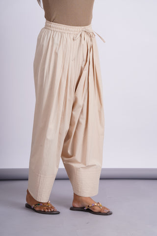 Poplin Farshi Salwar- Beige