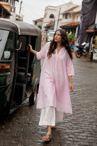Pakeeza Pink Mul A- Line Kurta Set