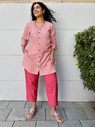 Noori Linen Set- Red