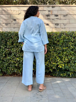 Neena Linen Set- Powder Blue