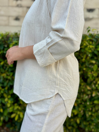 Neena Linen Set- Ivory