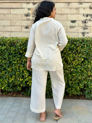 Neena Linen Set- Ivory