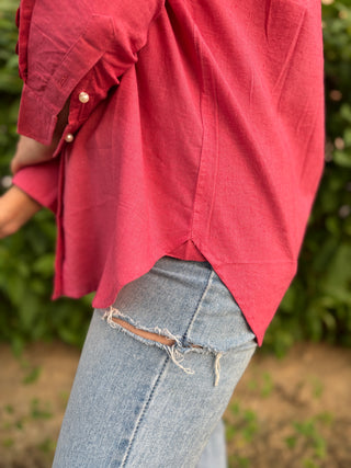 Cherry Linen Shirt