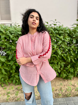 Candy Cane Linen Shirt