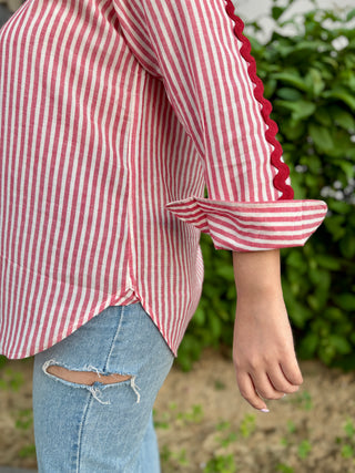 Candy Cane Linen Shirt