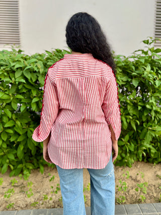 Candy Cane Linen Shirt