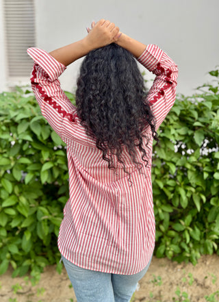 Candy Cane Linen Shirt