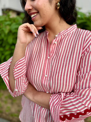 Candy Cane Linen Shirt