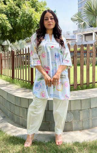 Watercolour Cotton Silk Coord Set