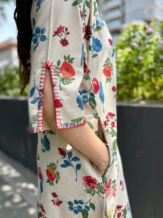 Guldasta Linen Coord Set- Red