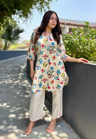 Guldasta Linen Coord Set- Red