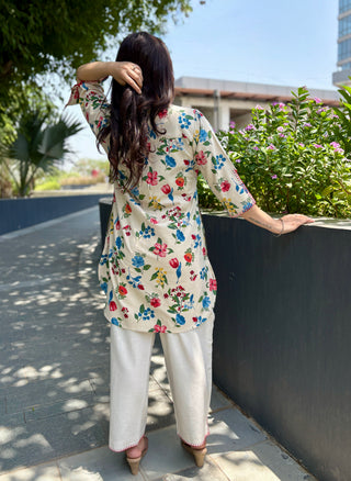 Guldasta Linen Coord Set- Red