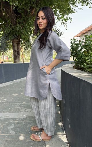 Coffee Break Linen Set- Grey
