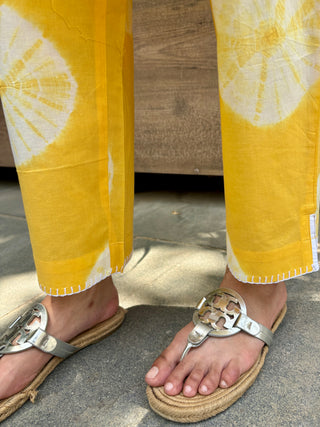Shibori Cambric Coord Set- Yellow