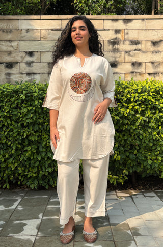 Chandni Linen Set- Ivory