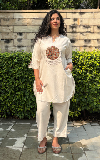 Chandni Linen Set- Ivory