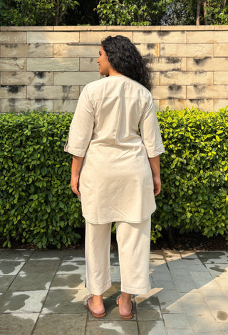 Chandni Linen Set- Ivory