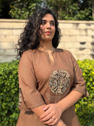 Chandni Linen Set- Khaki