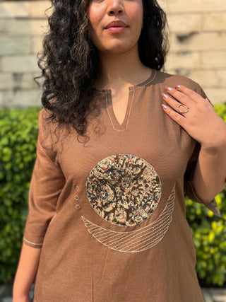 Chandni Linen Set- Khaki