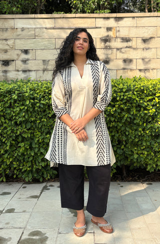 Aztect Linen Blend Kurta Set