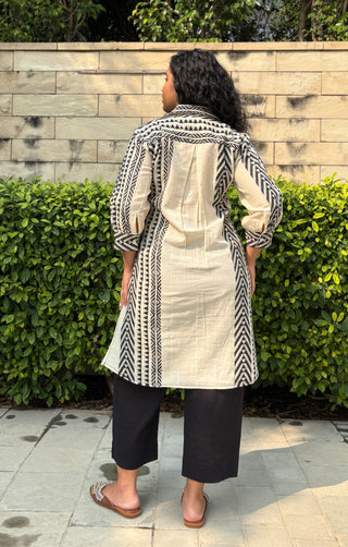 Aztect Linen Blend Kurta Set