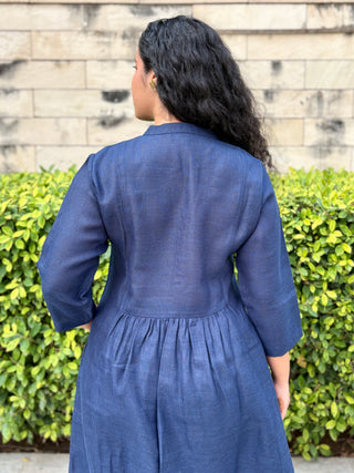 Lekhika Linen Kurta- Navy