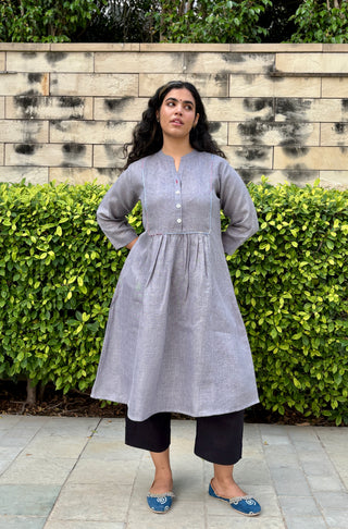 Lekhika Linen Kurta- Grey