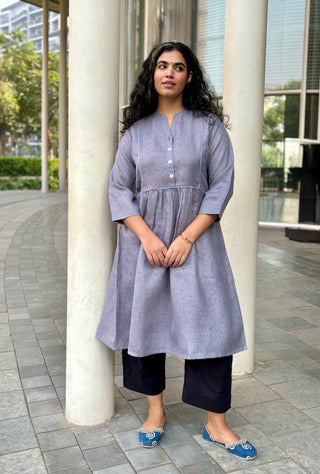 Lekhika Linen Kurta- Grey