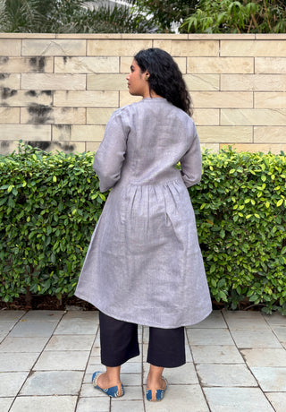 Lekhika Linen Kurta- Grey