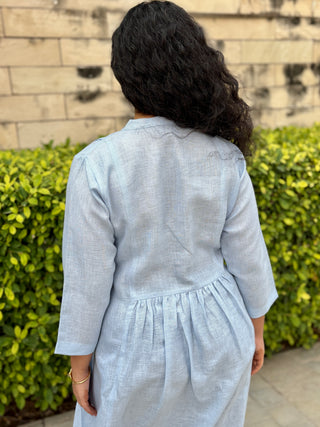 Lekhika Linen Kurta- Powder Blue