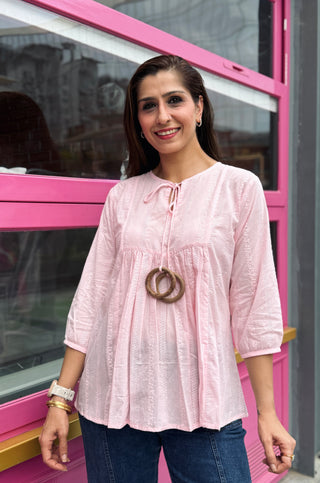 Woodland Cambric Top- Pink