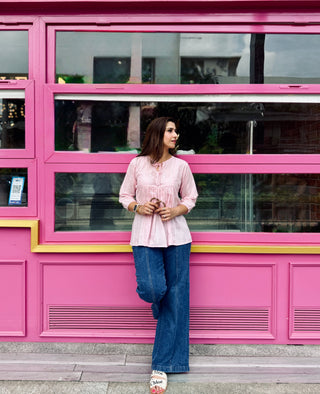 Woodland Cambric Top- Pink