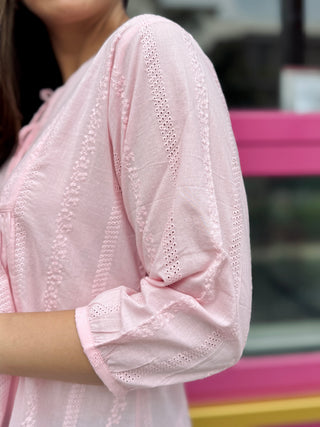 Woodland Cambric Top- Pink