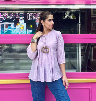 Woodland Cambric Top- Lavender