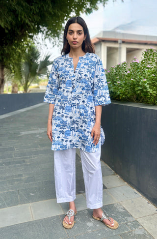 Kerala Waters Poplin- Linen Set